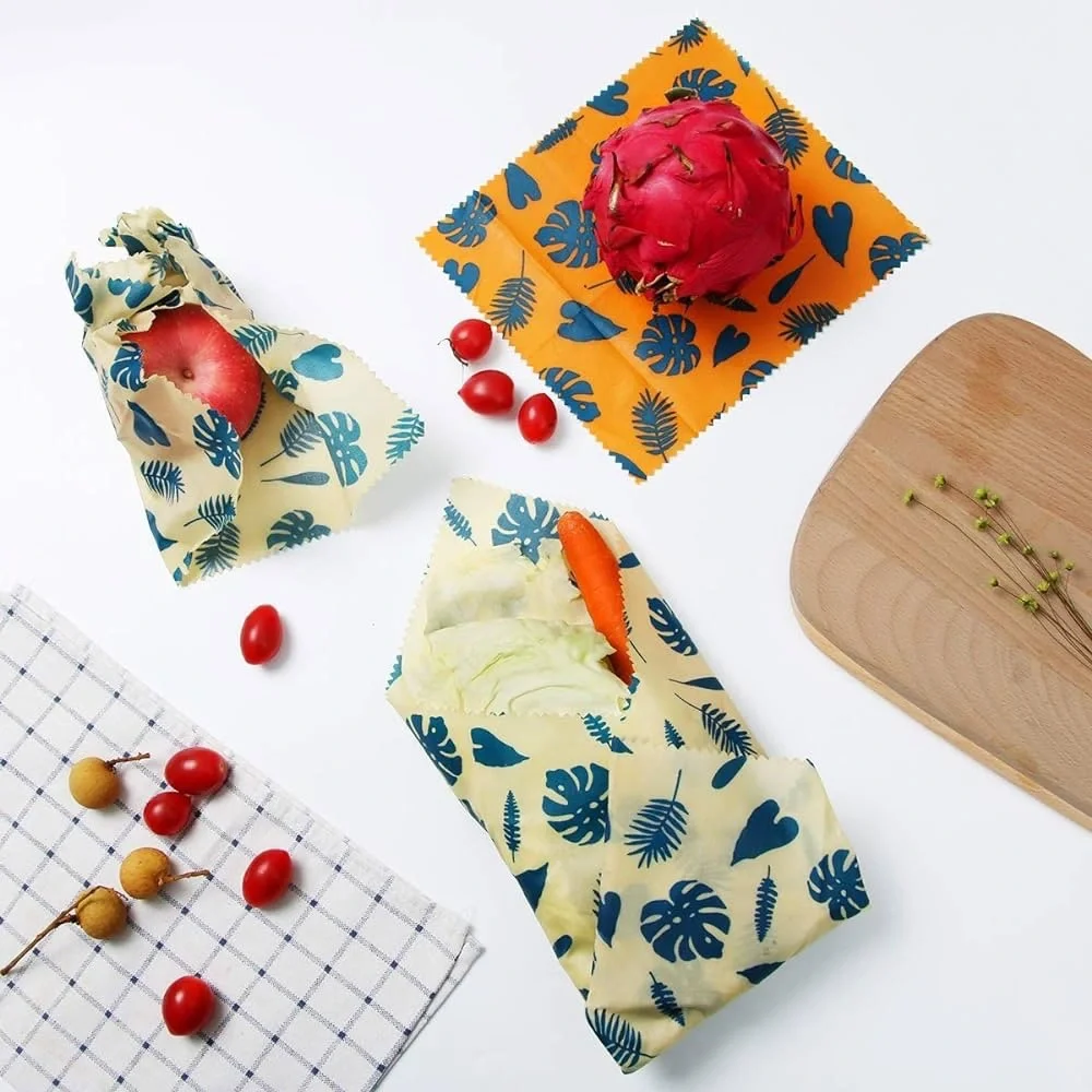 3 * BURER Food Wrap Assorted 4 Pack,Beeswax Food Wrap,Beeswax Wrap New